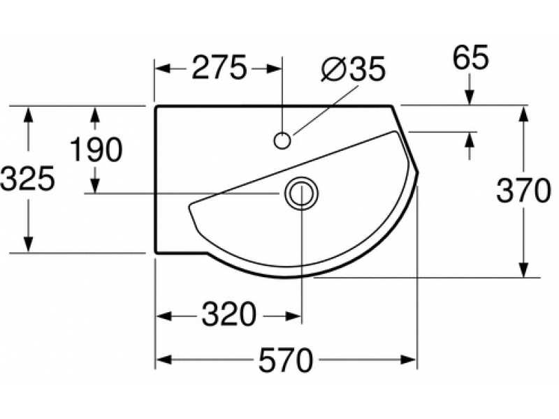 Купить Раковина Gustavsberg Logic 5198 51989901 угловая, чаша справа, 57*37 см