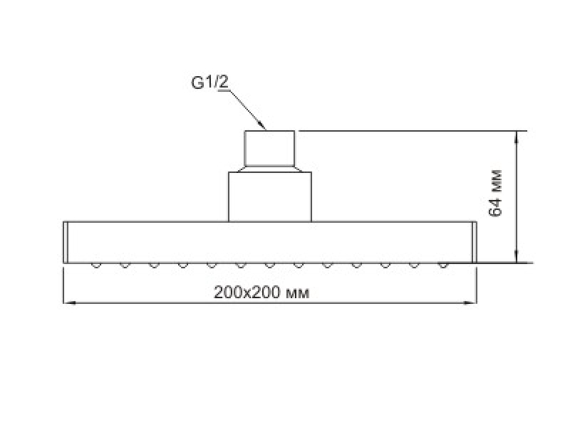 Купить Верхний душ WasserKRAFT А028, 200*200 мм, 1 режим струи, без держателя, хром
