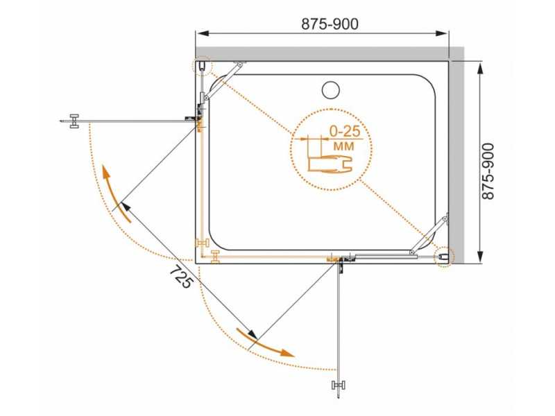 Купить Душевой уголок Cezares CRYSTAL-S-A-2-90-C-Cr, 90 х 90 см, стекло прозрачное, цвет профиля хром