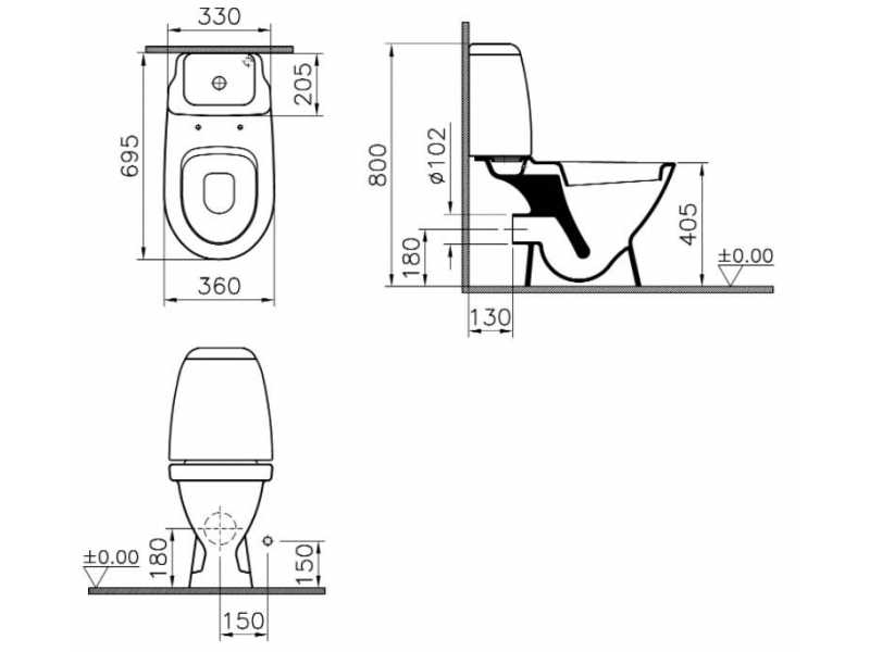 Купить Напольный унитаз Vitra Grand 9763B003-0567 крышка стандарт