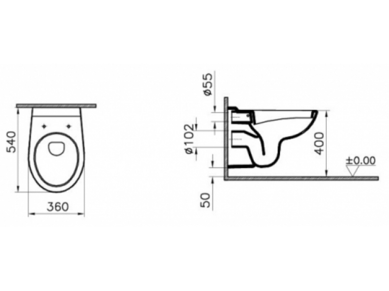 Купить Подвесной унитаз Vitra Normus 6855B003-0353