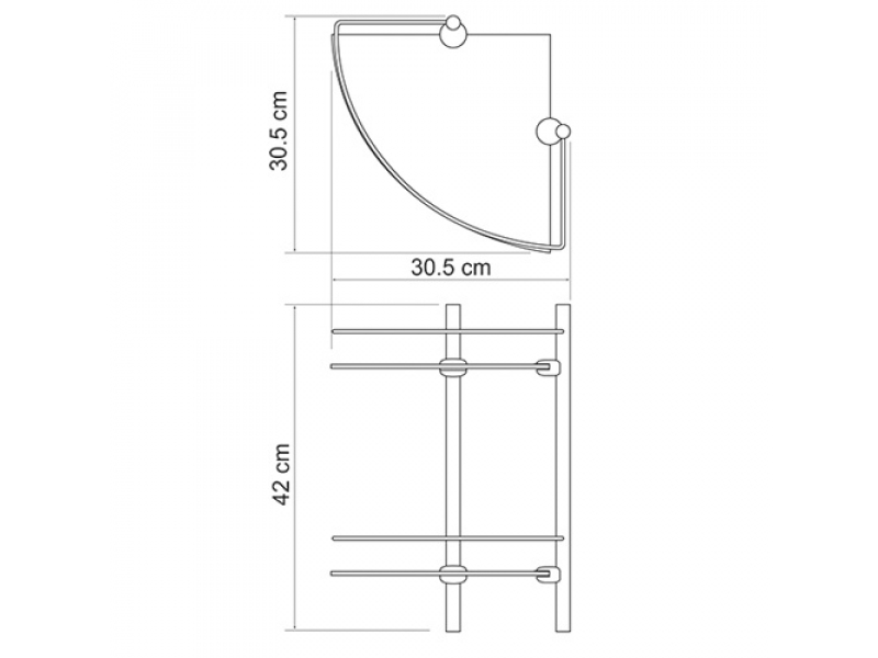 Купить Полка стеклянная двойная угловая WasserKRAFT 3122