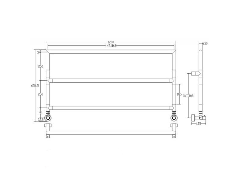 Купить Полотенцесушитель водяной Margaroli Sereno 4-430/3 AQ 43011683AQCRN, с аркой, высота 65.65 см, ширина 123 см