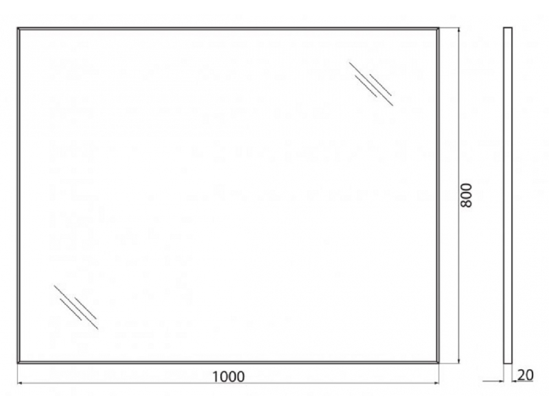 Купить Зеркало BelBagno SPC-AL-1000-800, 100 х 80 см, алюминиевая рама хром