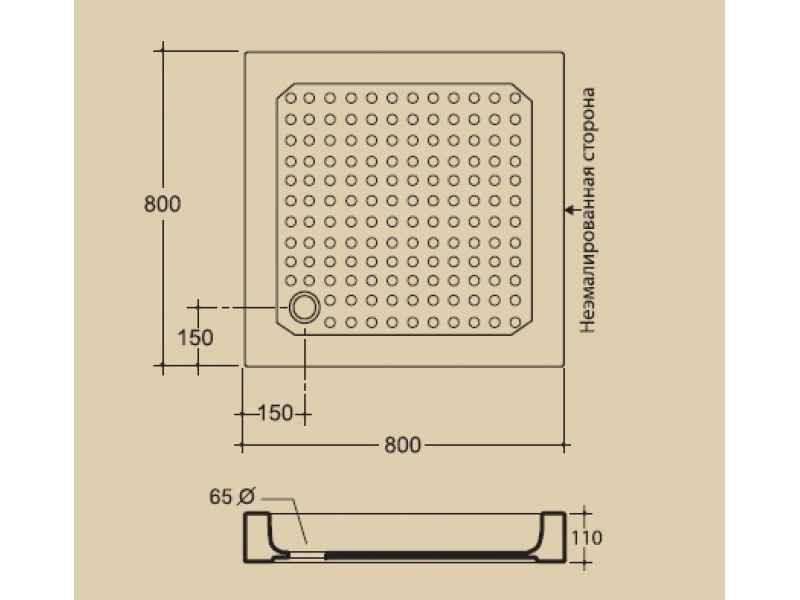 Купить Поддон душевой Migliore 80 x 80 см, ML.PDQ-28.050.BI, керамика