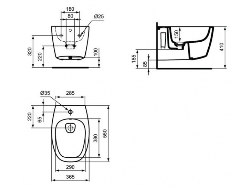 Купить Биде подвесное Ideal Standard Dea, белый, T509801