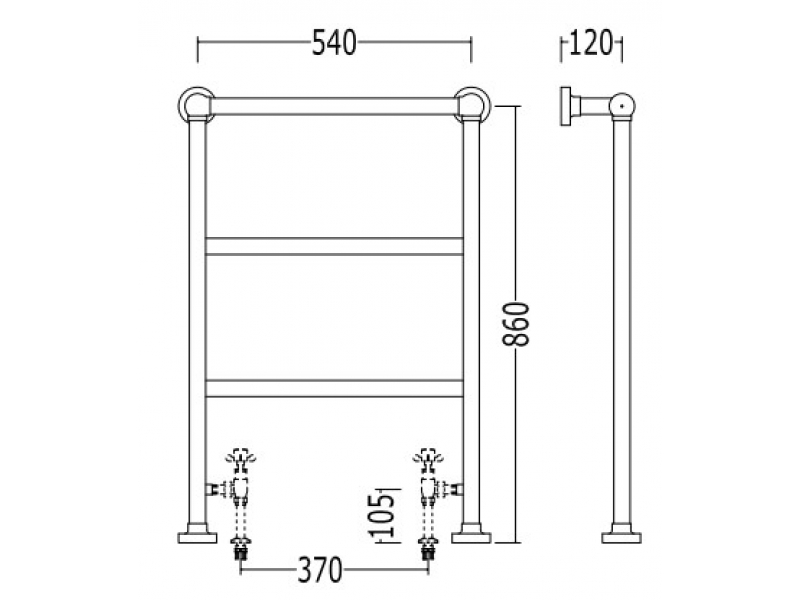 Купить Полотенцесушитель Devon&Devon Venus 4, PRV4CR, хром 54 x 86 см