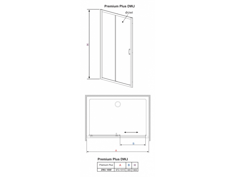 Купить Душевая дверь в нишу Radaway Premium Plus DWJ 33303-01 100 см