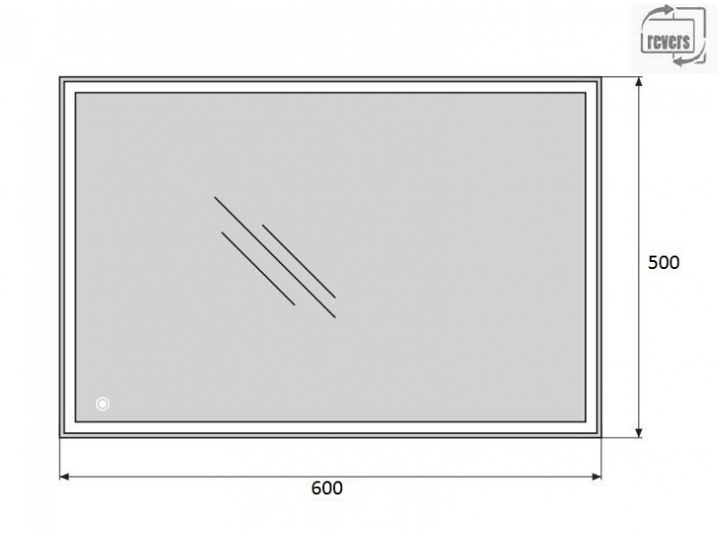 Купить Зеркало BelBagno SPC-GRT-500-600-LED-TCH 50 x 60 см со встроенным светильником и сенсорным выключателем