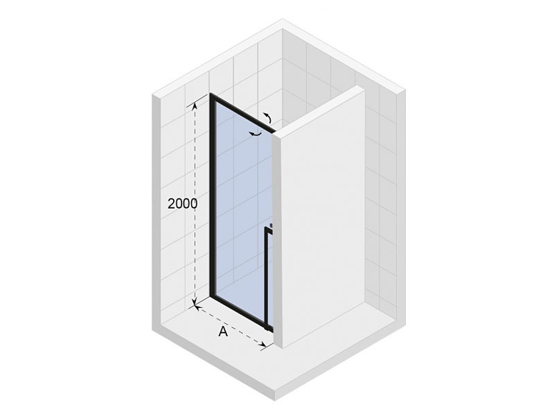 Купить Дверь распашная Riho Lucid GD101 GD110W000 100 x 200 см, стекло прозрачное, профиль белый матовый