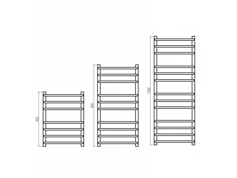 Купить Полотенцесушитель водяной Grota EcoForte 63 x 120 см, ширина 63 см, высота 120 см, крашеный белый