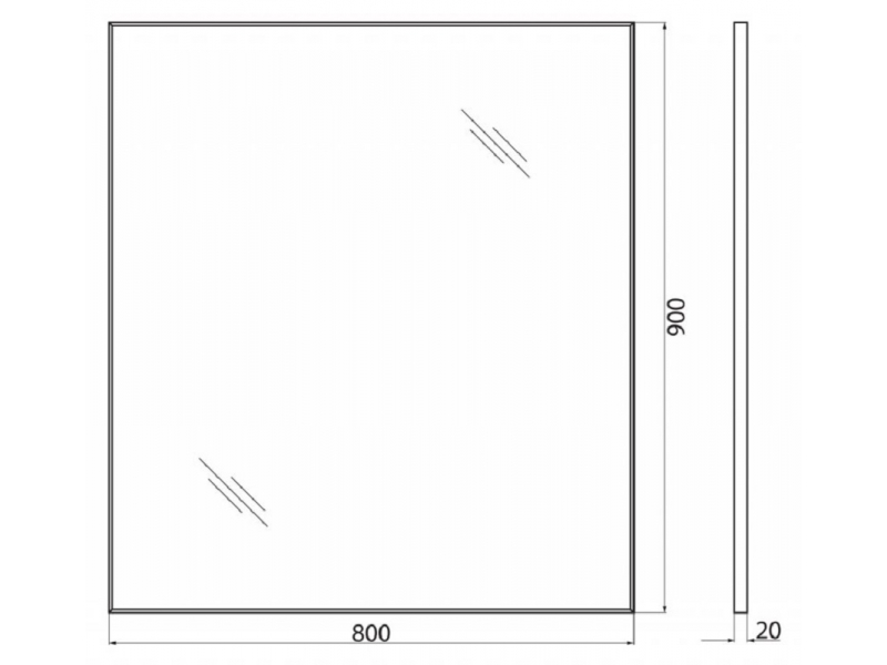 Купить Зеркало BelBagno SPC-AL-800-900, 80 х 90 см, алюминиевая рама хром