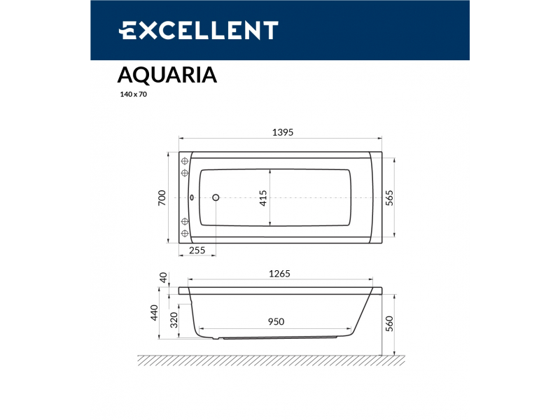 Купить Ванна акриловая Excellent Aquaria WAEX.AQU14WH, 140 х 70 см