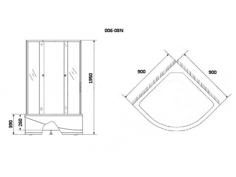 Купить Душевой уголок Niagara NG-007-08N, 90 x 90 см, стекло матовое