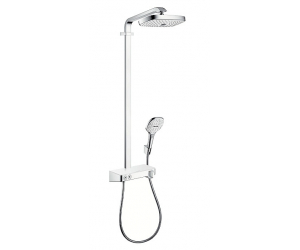 Душевая система Hansgrohe Raindance Select E Showerpipe 300 2 jet 27126400 с кнопками управления, белый/хром