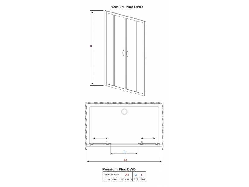 Купить Душевая дверь в нишу Radaway Premium Plus DWD 33363-01 160 см