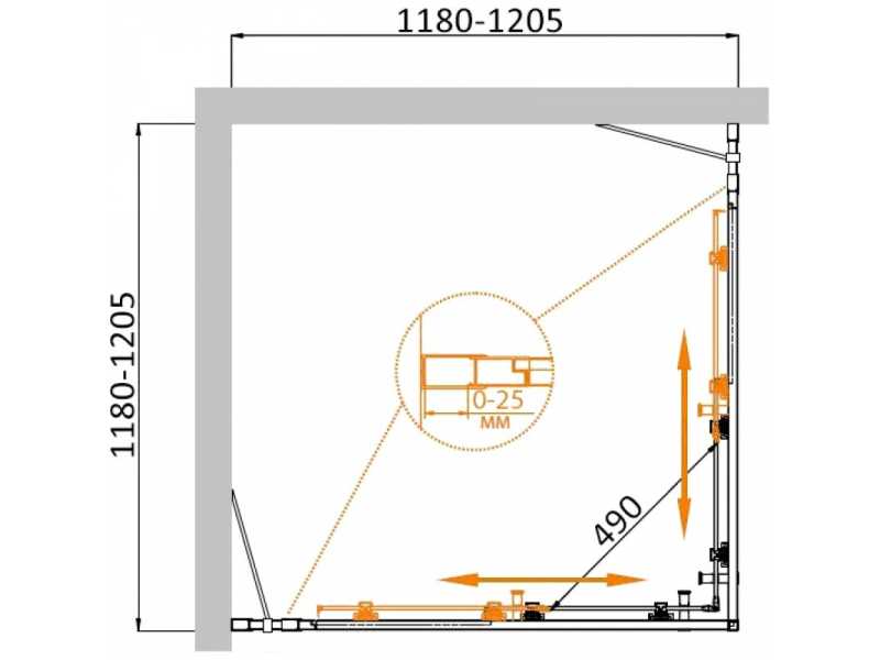 Купить Душевой уголок Cezares Molveno-A-22-90+30-P-Cr, 120 x 120 x 190 см, стекло текстурное Punto, хром