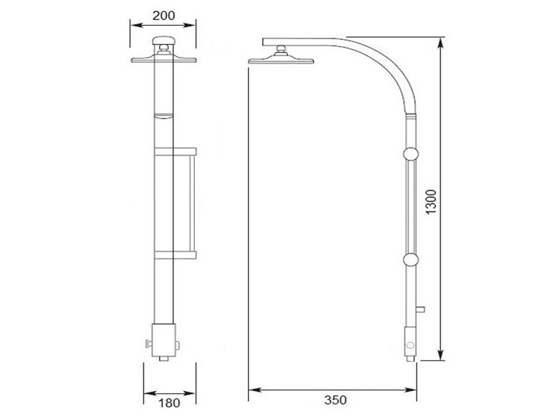 Купить Душевой гарнитур Gllon SL014-2 00162064 с верхним душем