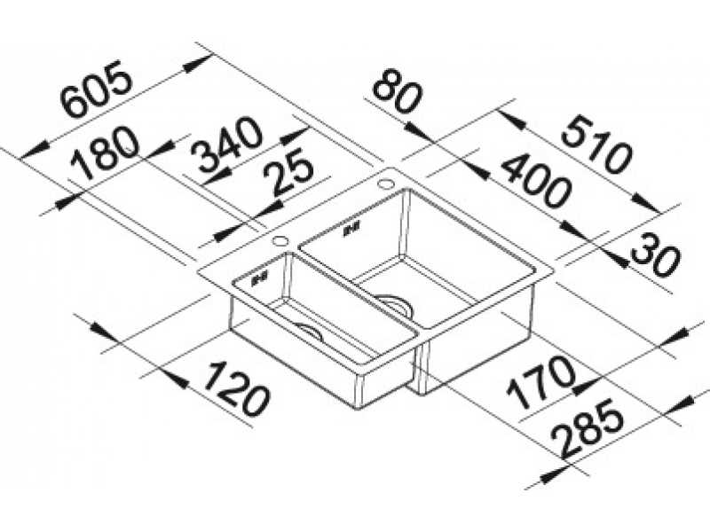 Купить Мойка Blanco Claron 340/180-IF 517224 (517225), левая/правая