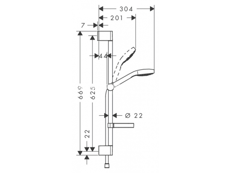 Купить Душевой гарнитур Hansgrohe Croma Select S 26566400, белый/хром