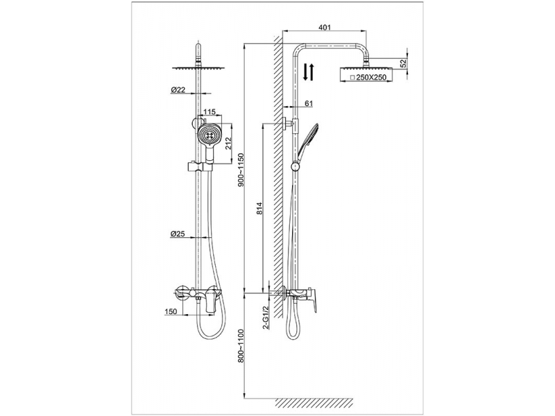 Купить Душевая система D&K Reisling Rhein DA1273701B03