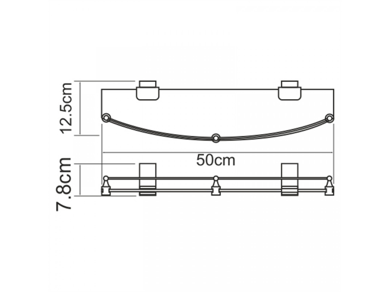 Купить Полка стеклянная с бортиком WasserKRAFT K-6044