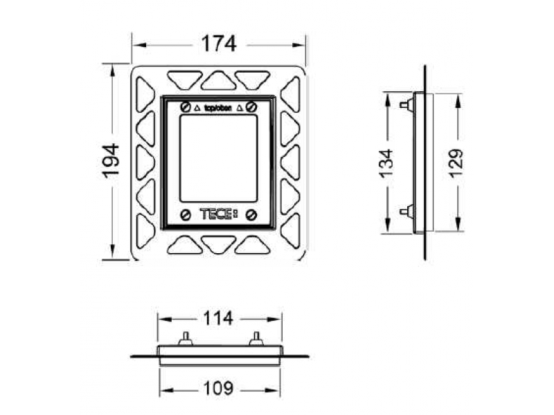 Купить Рамка для монтажа кнопки TECE Square Urinal 9 242 647, черная