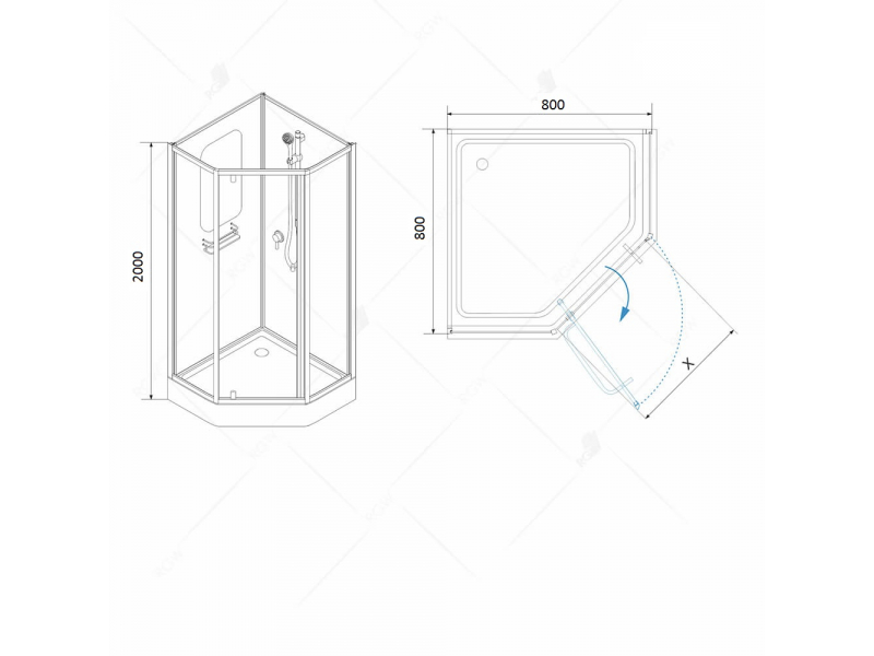 Купить Душевая кабина RGW OLB-214 13131488-95, 80 x 80 см, профиль - белый