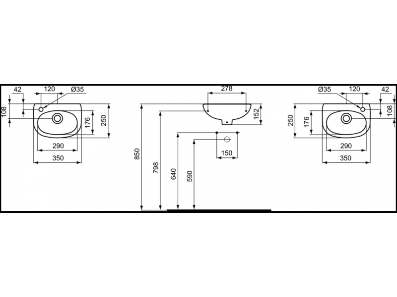 Купить Рукомойник Ideal Standard Ecco W407901 R 35 см