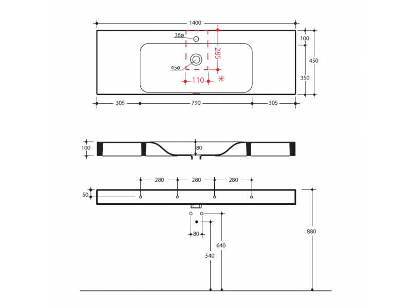 Купить Раковина Kerasan Cento 3535 bi*1, 140*45см