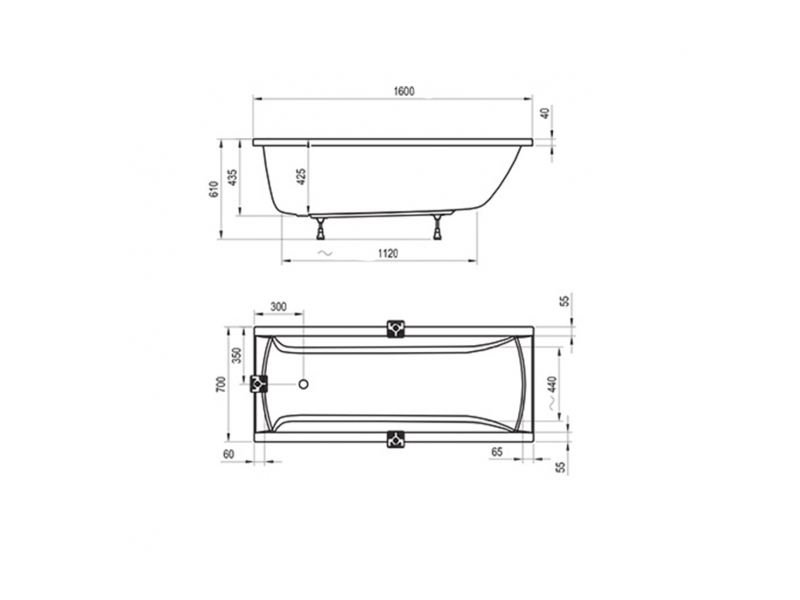 Купить Акриловая ванна Ravak Classic 160х70 см, белая, C531000000