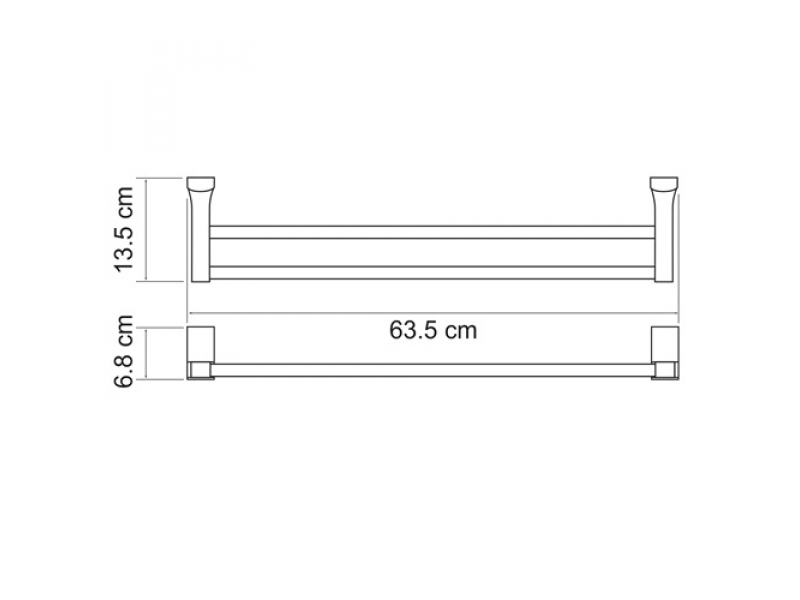 Купить Полотенцедержатель WasserKRAFT Leine 5040, двойной, 63.5 см, хром