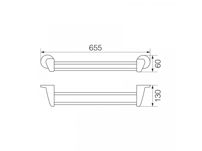 Купить Полотенцедержатель двойной Veragio Oscar OSC-5222.BR, 60 см, бронза