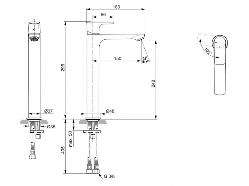 Купить Смеситель Ideal Standard Connect Air Vessel для раковины, хром, A7028AA