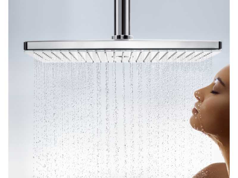 Купить Верхний душ Hansgrohe Rainmaker Select 24014400, 460 x 300 мм, 2 режима струи, с держателем, белый/хром