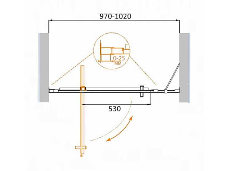 Купить Душевая дверь Cezares Molveno-BA-11-80+20-P-Cr, 100 x 190 см, стекло текстурное Punto, хром