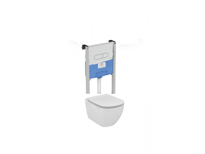 Купить Инсталляция Ideal Standard ProSys SmartFlush R029901 с унитазом TESI AquaBlade T007901, клавиша, сиденье микролифт, комплект