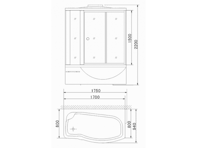 Купить Душевой бокс Appollo A-0830BS, 175 x 94 см