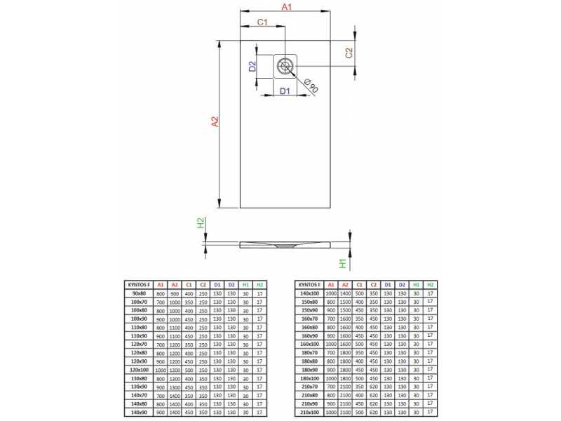 Купить Поддон для душа Radaway Kyntos F, 70 x 100 см, прямоугольный, HKF10070-64