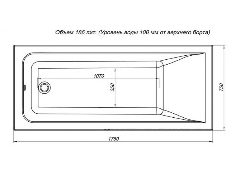 Купить Ванна акриловая Aquanet Bright 216660 175x75 см со сварным каркасом