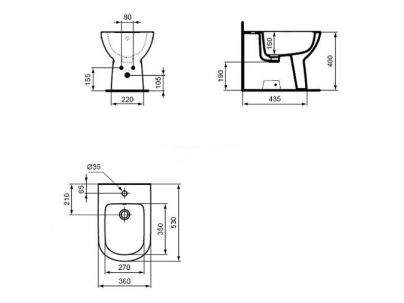 Купить Биде Ideal Standard Tempo T510101, напольное