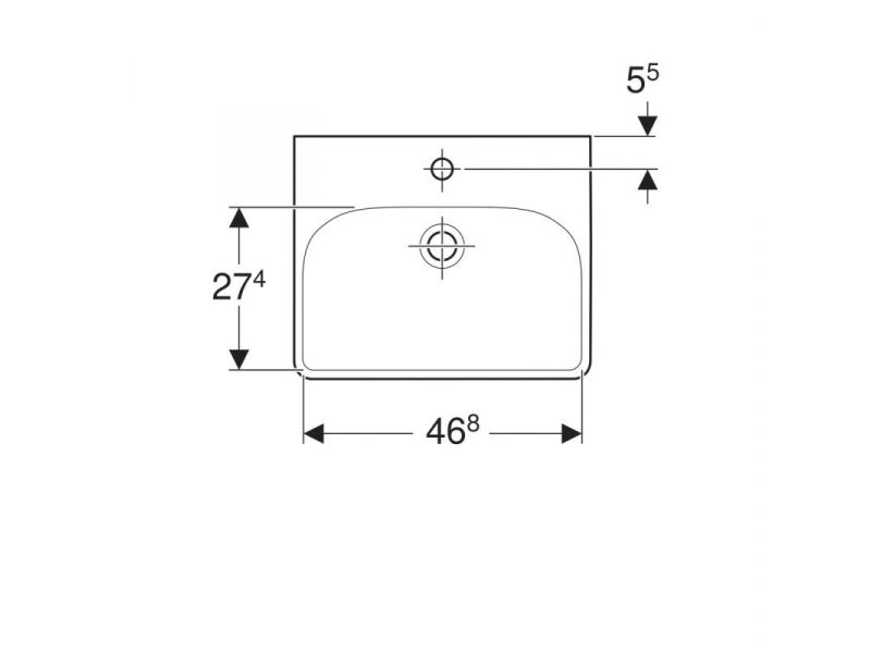 Купить Раковина Geberit Smyle Square 500.256.01.1, 50 х 41 см, белая