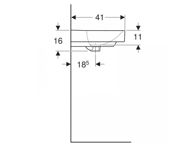 Купить Раковина Geberit Smyle Square 500.256.01.1, 50 х 41 см, белая