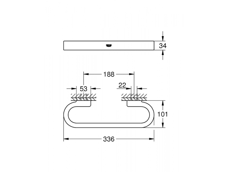 Купить Поручень Grohe Selection 41064BE0, 30 cм, никель глянец