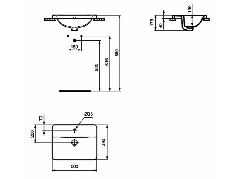 Купить Раковина Ideal Standard Connect 50 x 39 см, белый, E504301