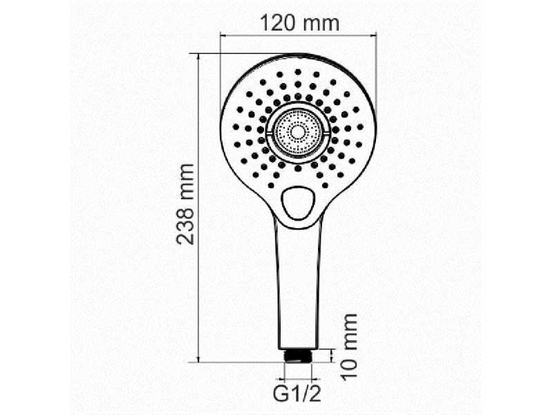 Купить Душевая лейка WasserKRAFT A101 3-функциональная, хром