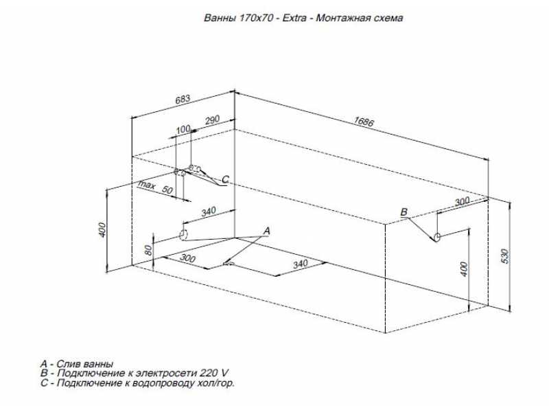 Купить Акриловая ванна Aquanet Extra 170x70 00203931