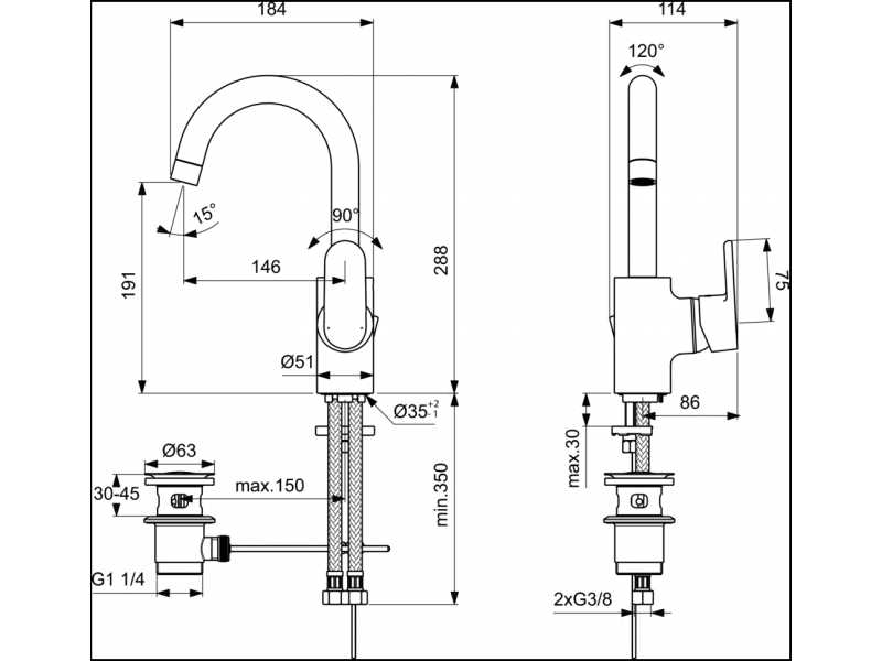 Купить Смеситель Ideal Standard Vito B0410AA для раковины с высоким поворотным изливом