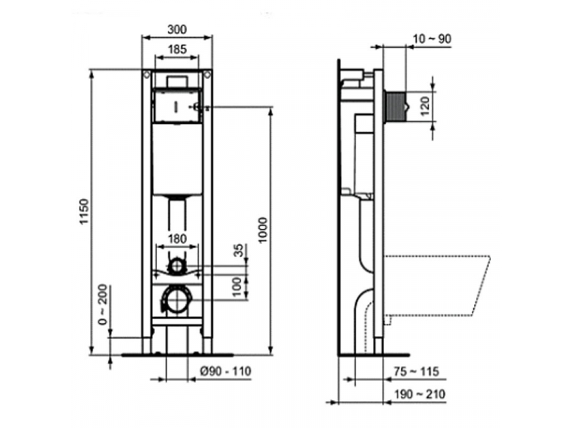 Купить Инсталляция Ideal Standard Prosys Eco Frame M, E2332AC