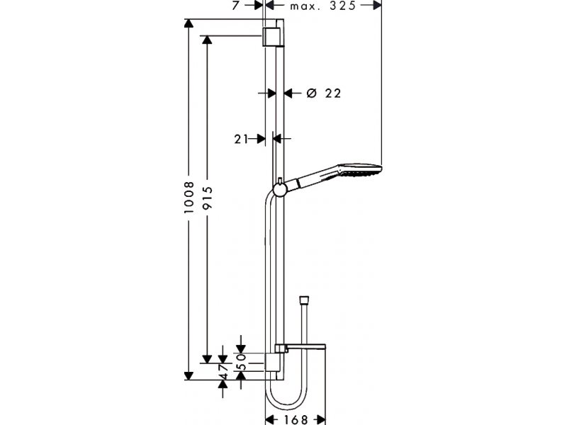 Купить Душевой гарнитур Hansgrohe Raindance Select E 120 26621000 , 90 см, 3 режима струи, хром